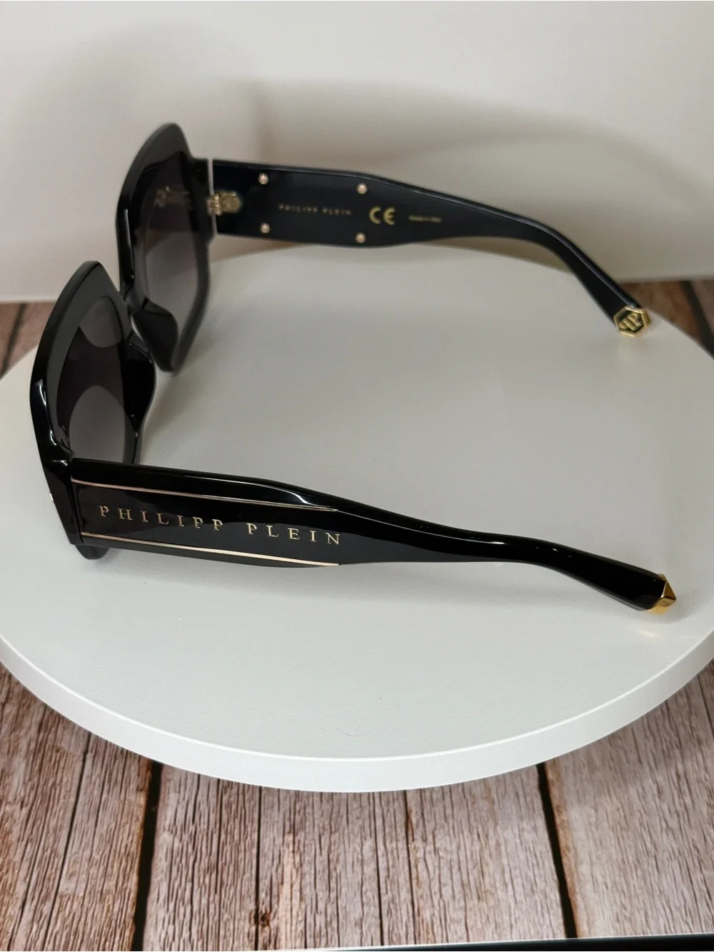 Philipp Plein Black Oversized Square Sunglasses
